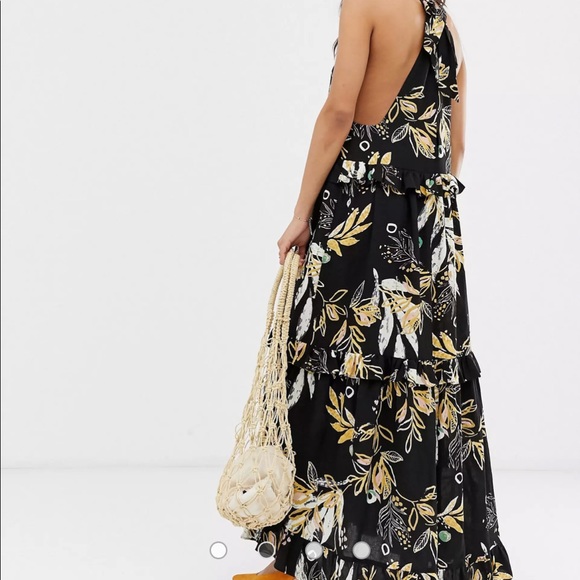 FREE PEOPLE | Anita Boho Flowy Maxi Floral Dress Size M - Picture 3 of 6